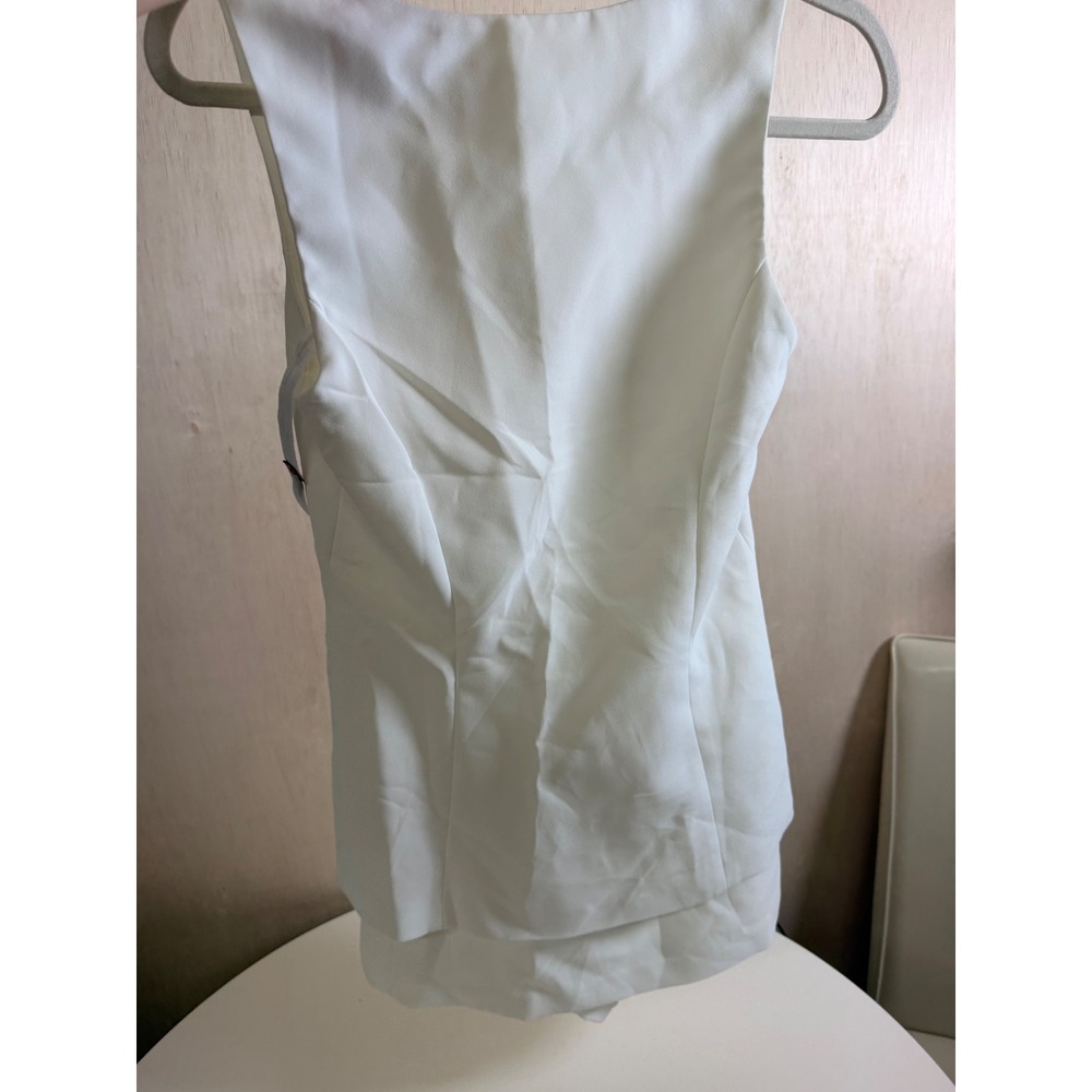 Amanda Uprichard Women XS White NEW Gold Button Blazer Style Sleeveless - Picture 9 of 14